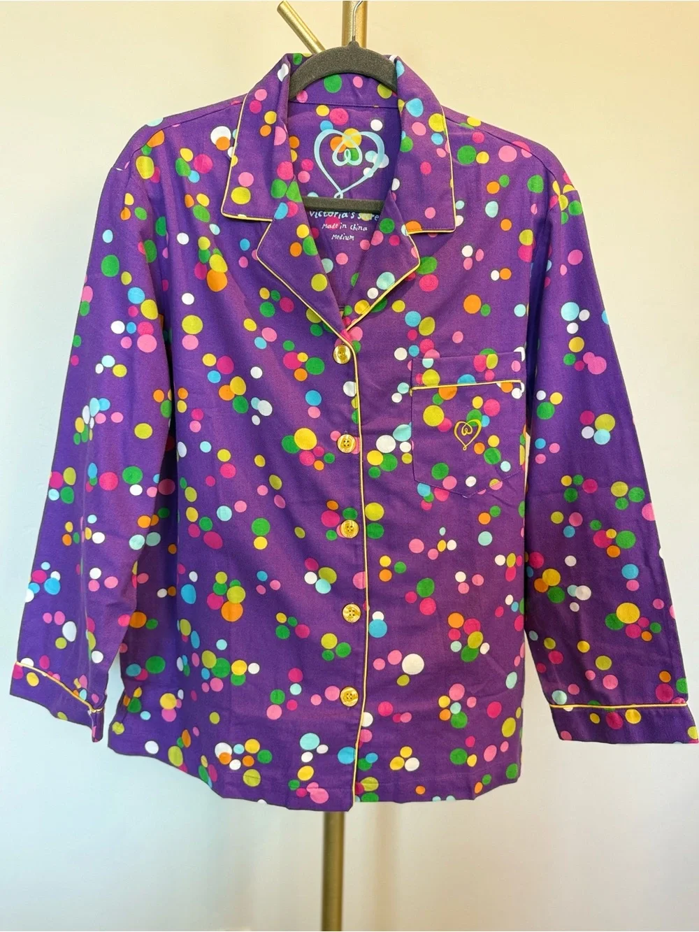 Victoria's Secret Purple Polka Dot Pajama Set